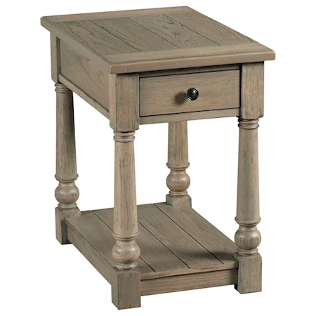 Transitional Chairside Table with Shelf
